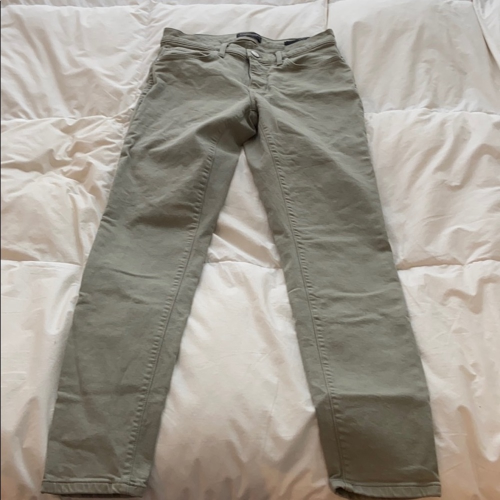 Banana Republic, green skinny jeans